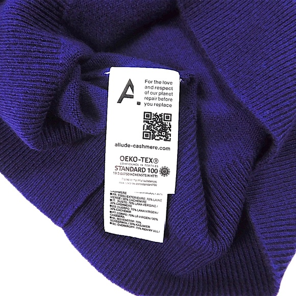 Jardin Des Orangers Cashmere Sleeveless Turtleneck Sweater Vest Purple Size M - Picture 10 of 11